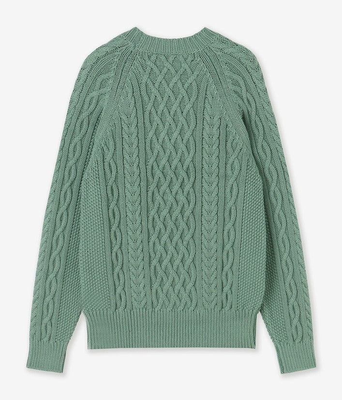 【junhashimoto】ARAN CREW NECK KNIT
