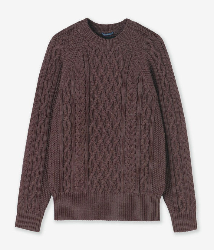 【junhashimoto】ARAN CREW NECK KNIT