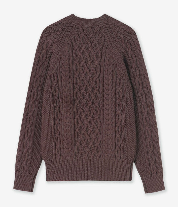 【junhashimoto】ARAN CREW NECK KNIT