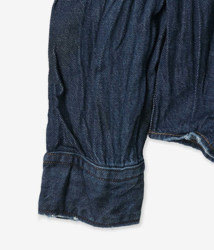 【junhashimoto】BAND COLLAR DENIM SH