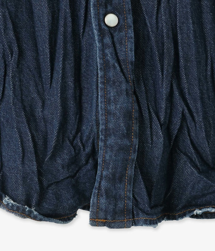 【junhashimoto】BAND COLLAR DENIM SH