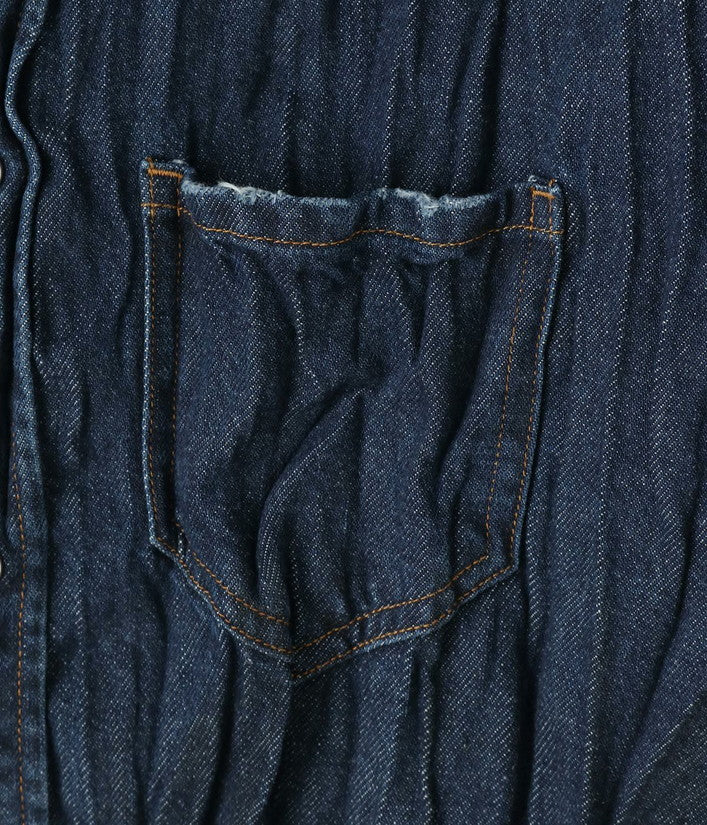 【junhashimoto】BAND COLLAR DENIM SH