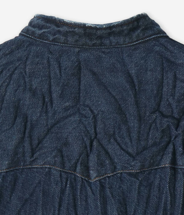 【junhashimoto】BAND COLLAR DENIM SH