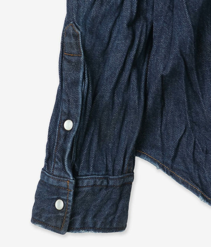 【junhashimoto】BAND COLLAR DENIM SH