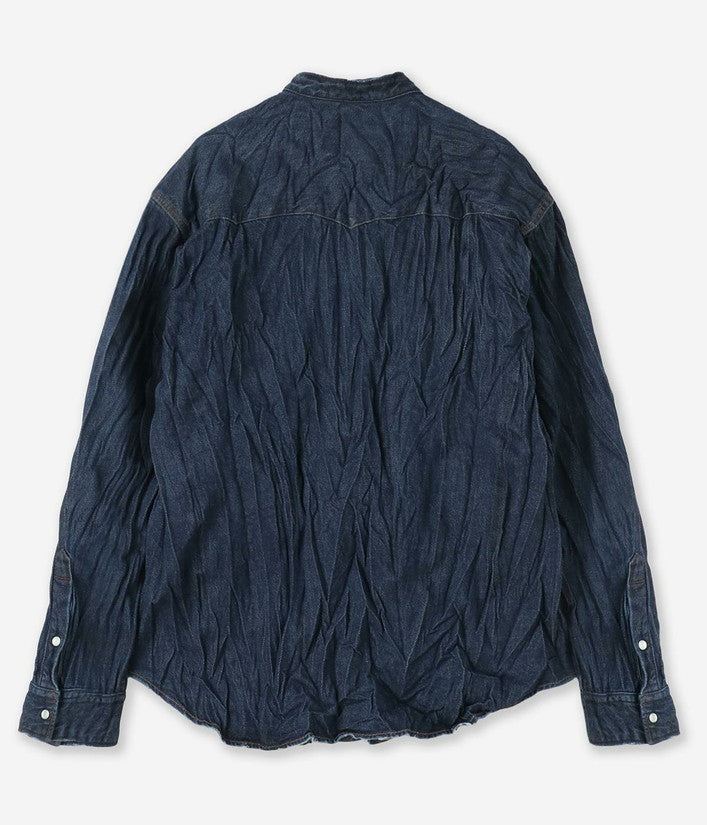 【junhashimoto】BAND COLLAR DENIM SH