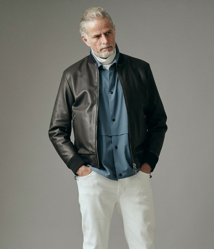 【junhashimoto】LEATHER MA-1