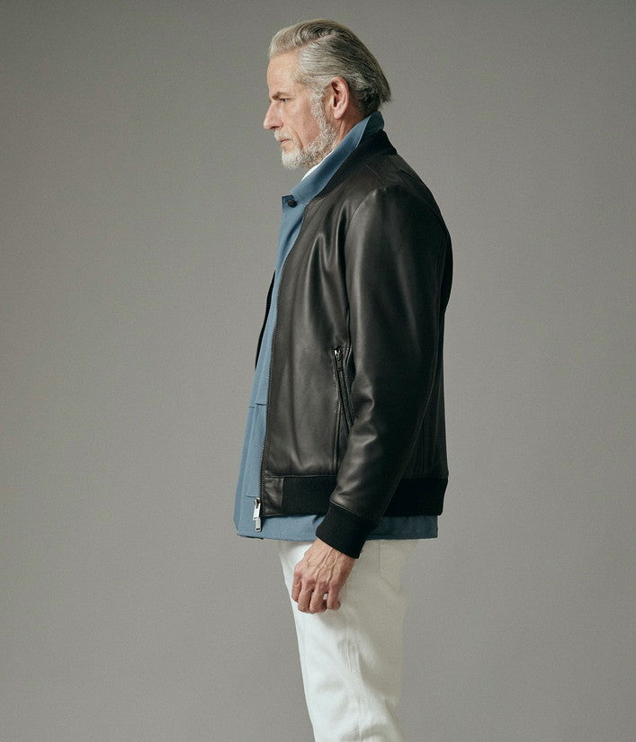 【junhashimoto】LEATHER MA-1