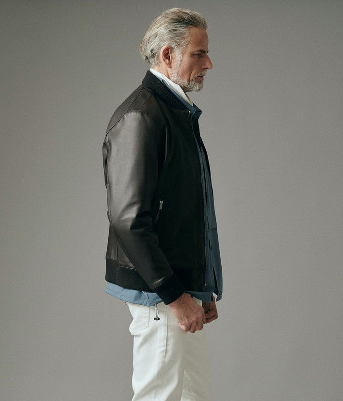 【junhashimoto】LEATHER MA-1