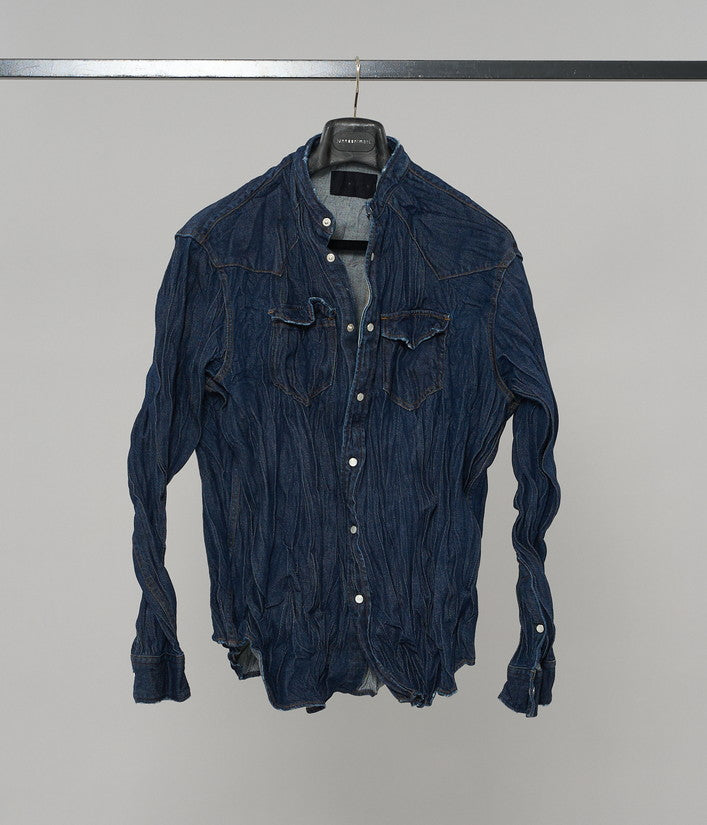 予約9月【junhashimoto】BAND COLLAR DENIM SH