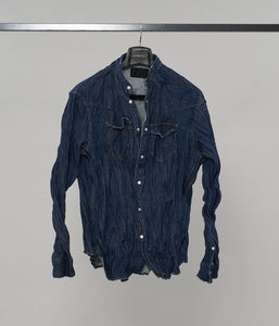 予約9月【junhashimoto】BAND COLLAR DENIM SH